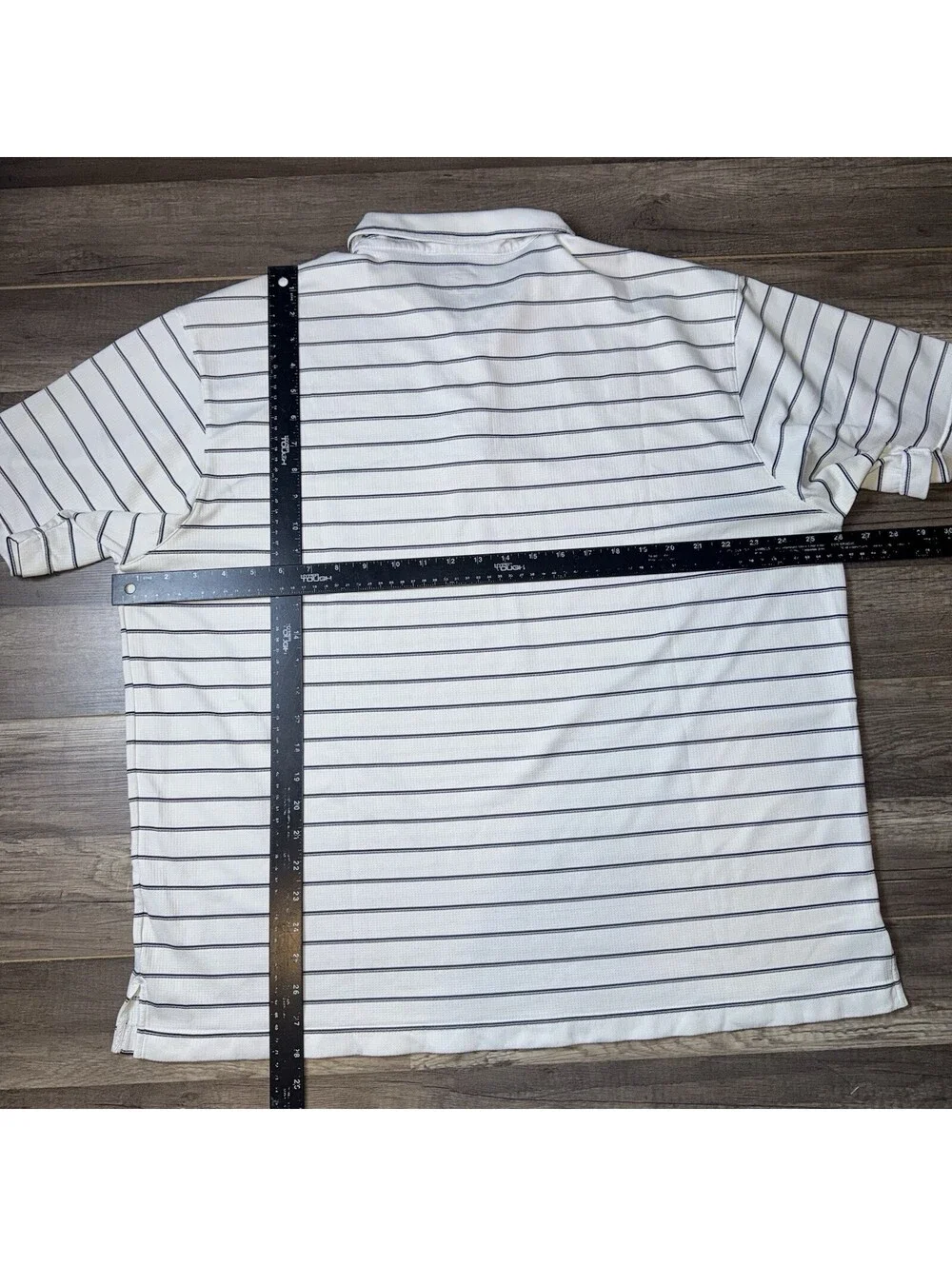 Nike Golf Dri-FIT Polo Shirt Men’s XXL White Navy Striped Performance
